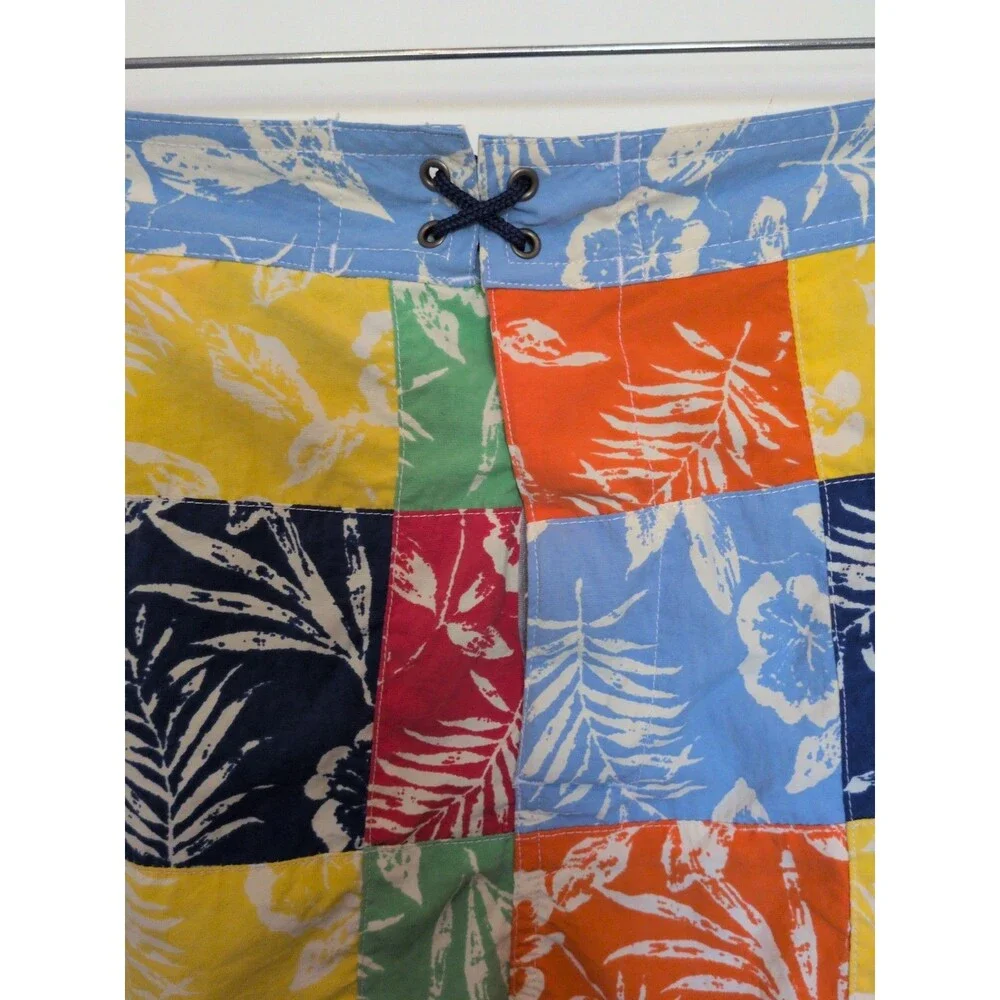 Ralph Lauren Polo Sport Men 40 Patchwork Floral Swim Trunks Shorts Color Block